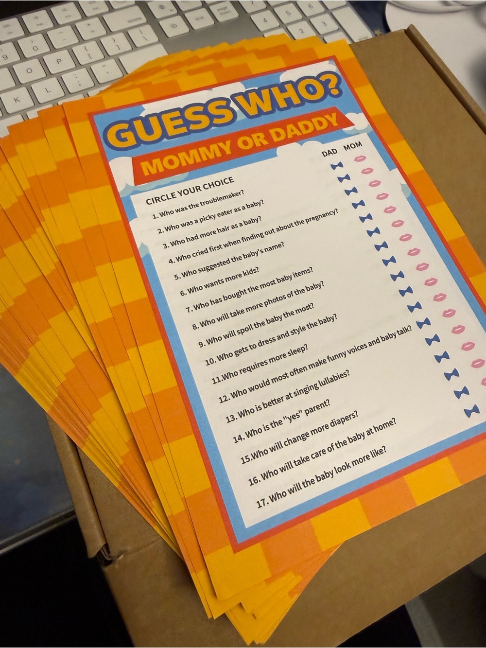 Guess Who? Mommy or Daddy for Baby Showers - 49 Sheets